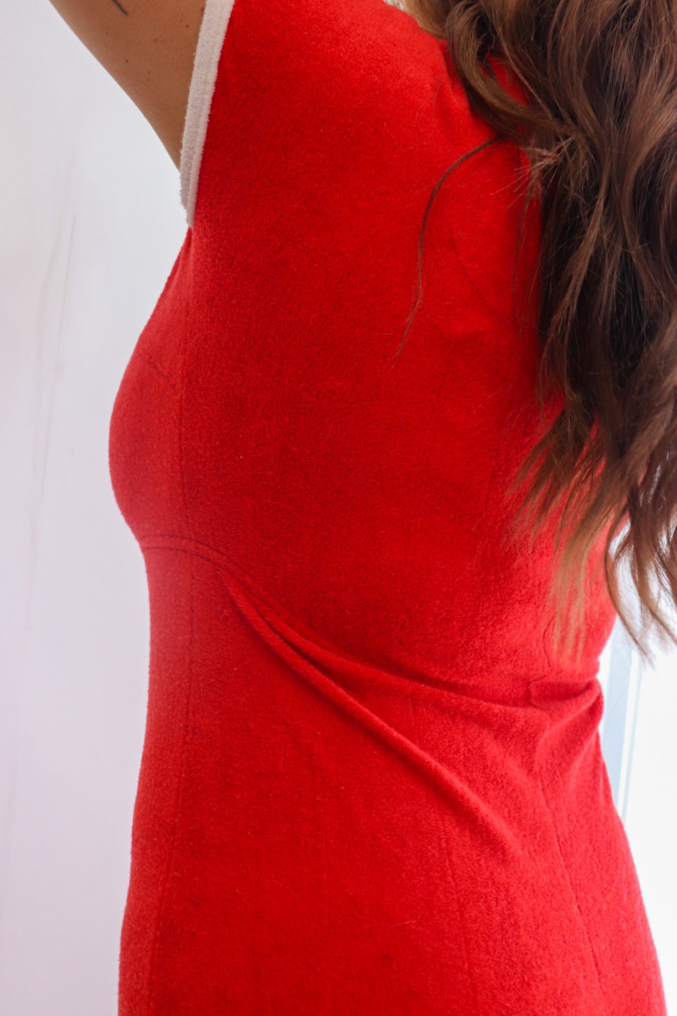 70s Playboy Red Terry Towelling Jumpsuit