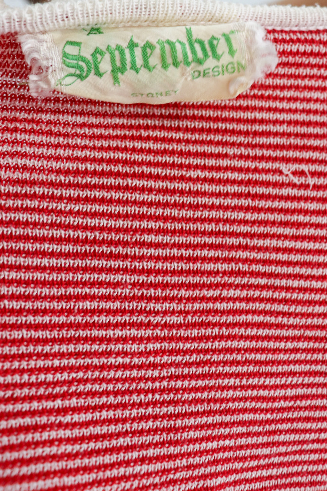 70s Red & White Knit Crop