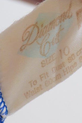 Blue Satin Lace Trim Two Piece