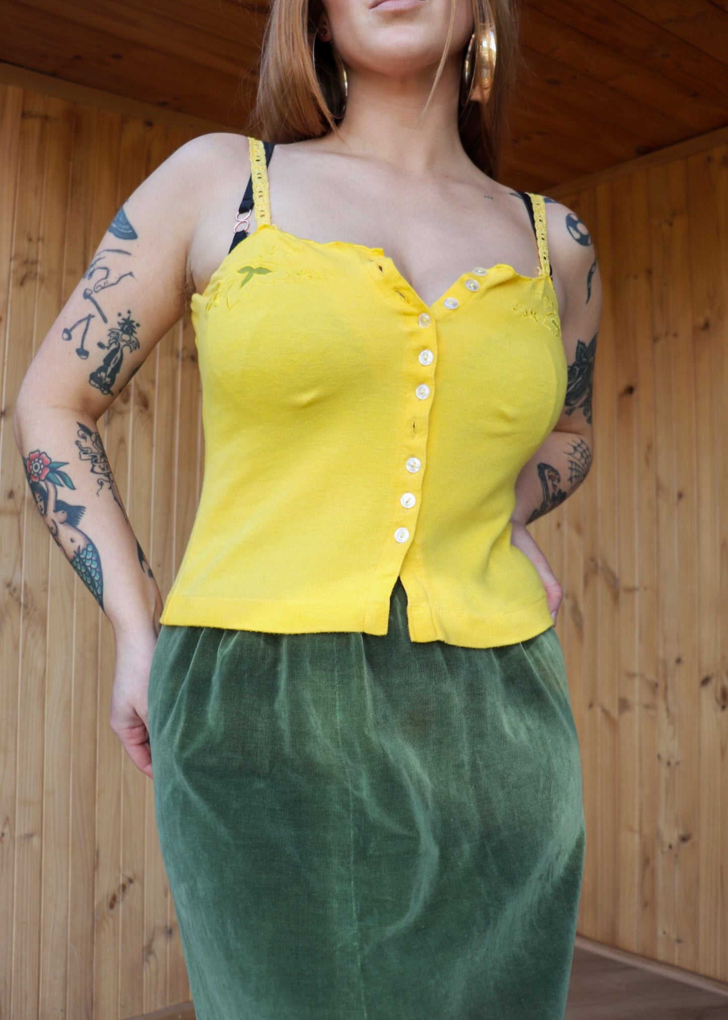 Button Up Sunflower Tank