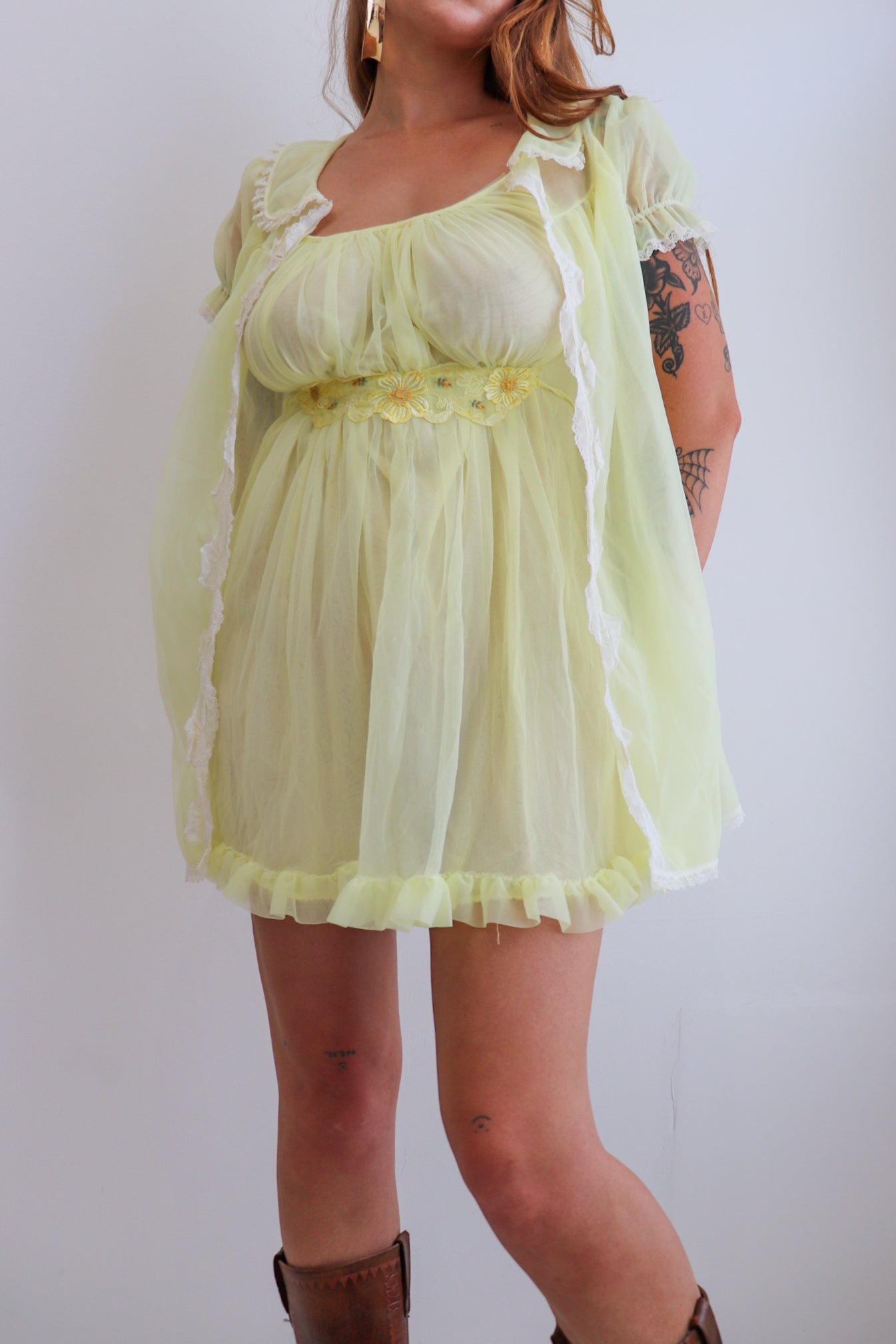 Sunflower Baby Doll Lingerie Set