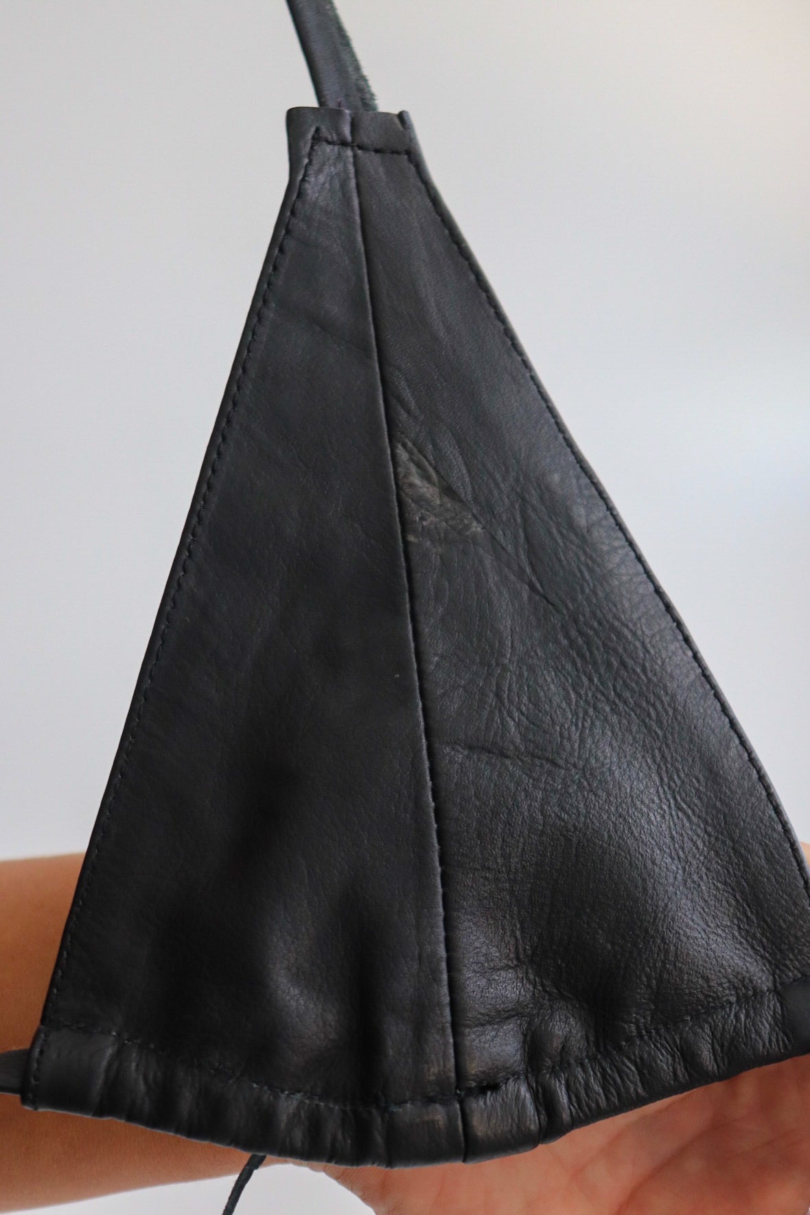 90s Black Leather Bra