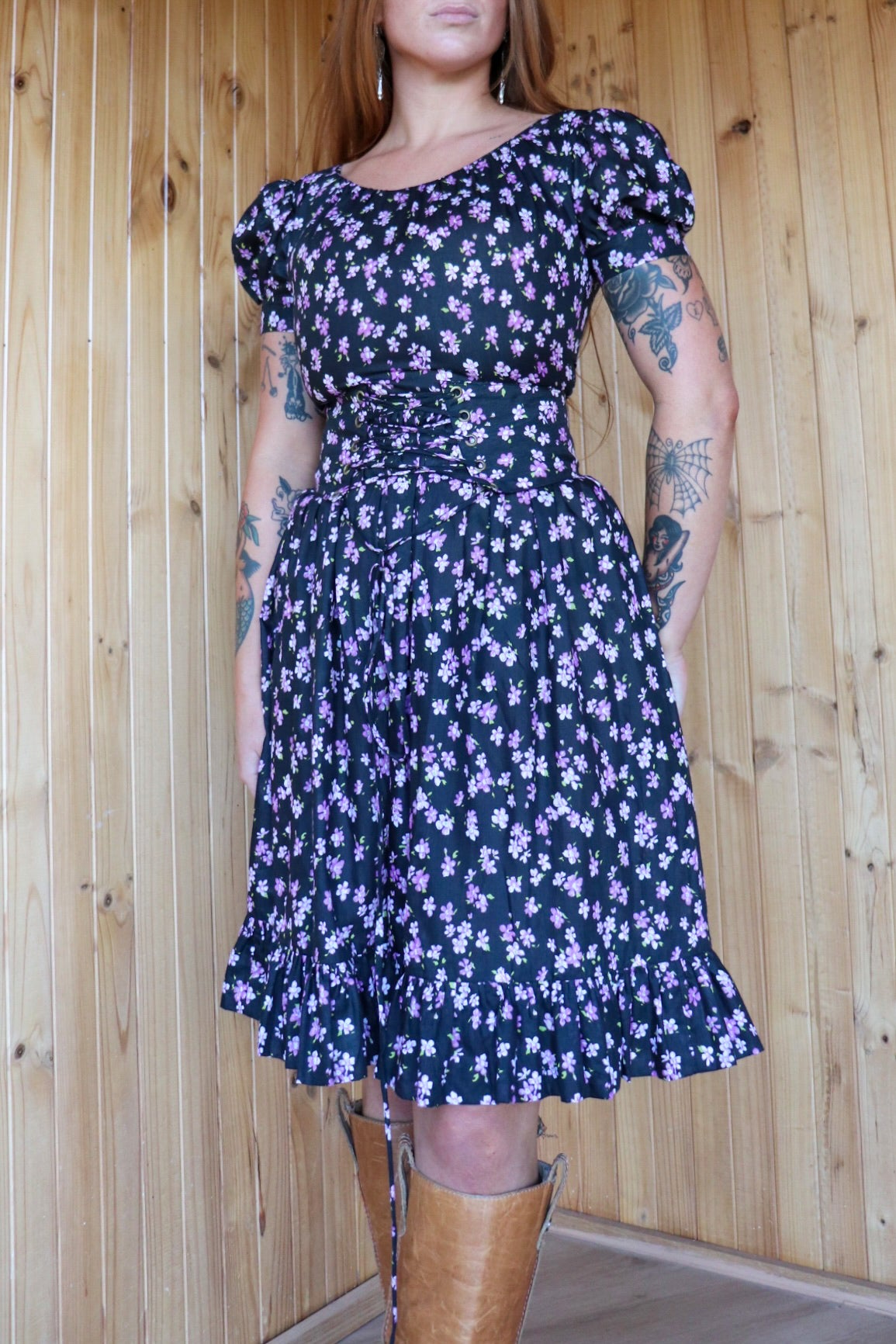 80s Floral Corset Gothic Prairie