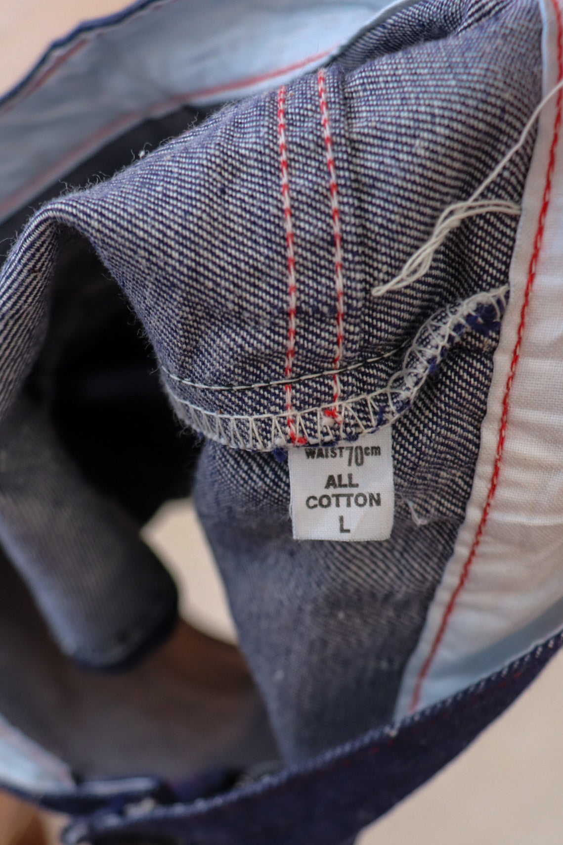 Dark Denim Red Stitch Hot Shorts