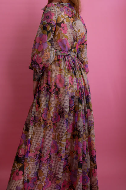 60s Sheer Floral Prairie