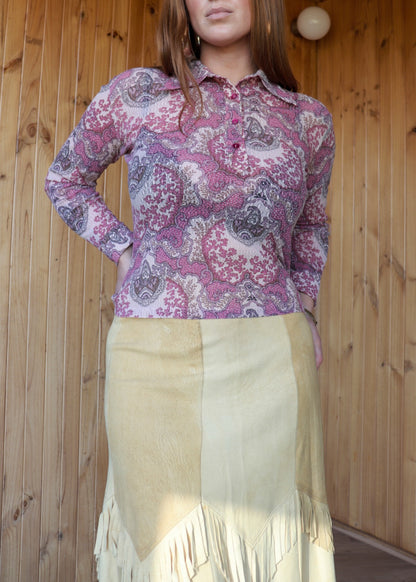 Pink Paisley Lace Blouse