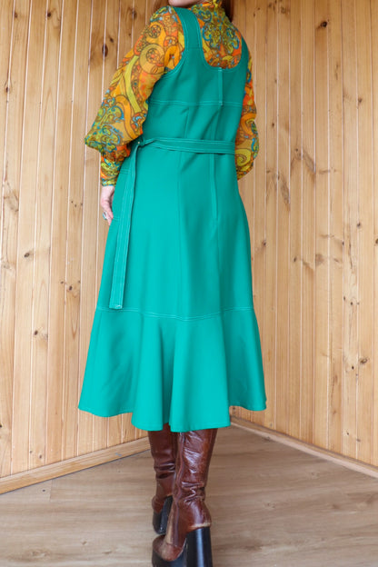 70s Green Midi Pinafore