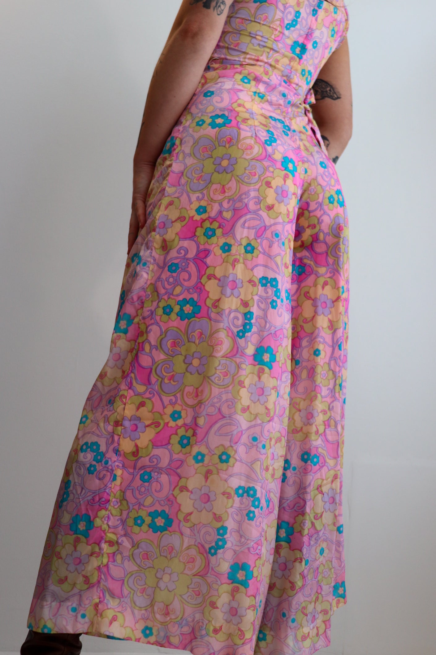 Pink Psychedelic Mega Flare Jumpsuit