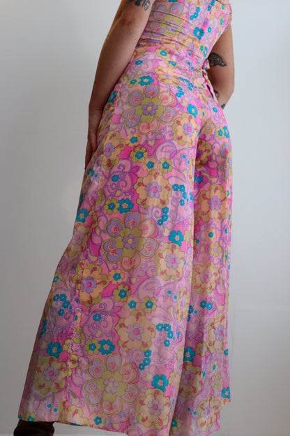 Pink Psychedelic Mega Flare Jumpsuit