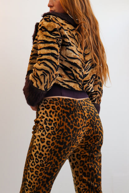 90s Velvet Cheetah Bootcut Flares