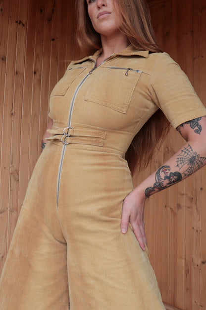 70s Cord 3/4 Jumpsuit
