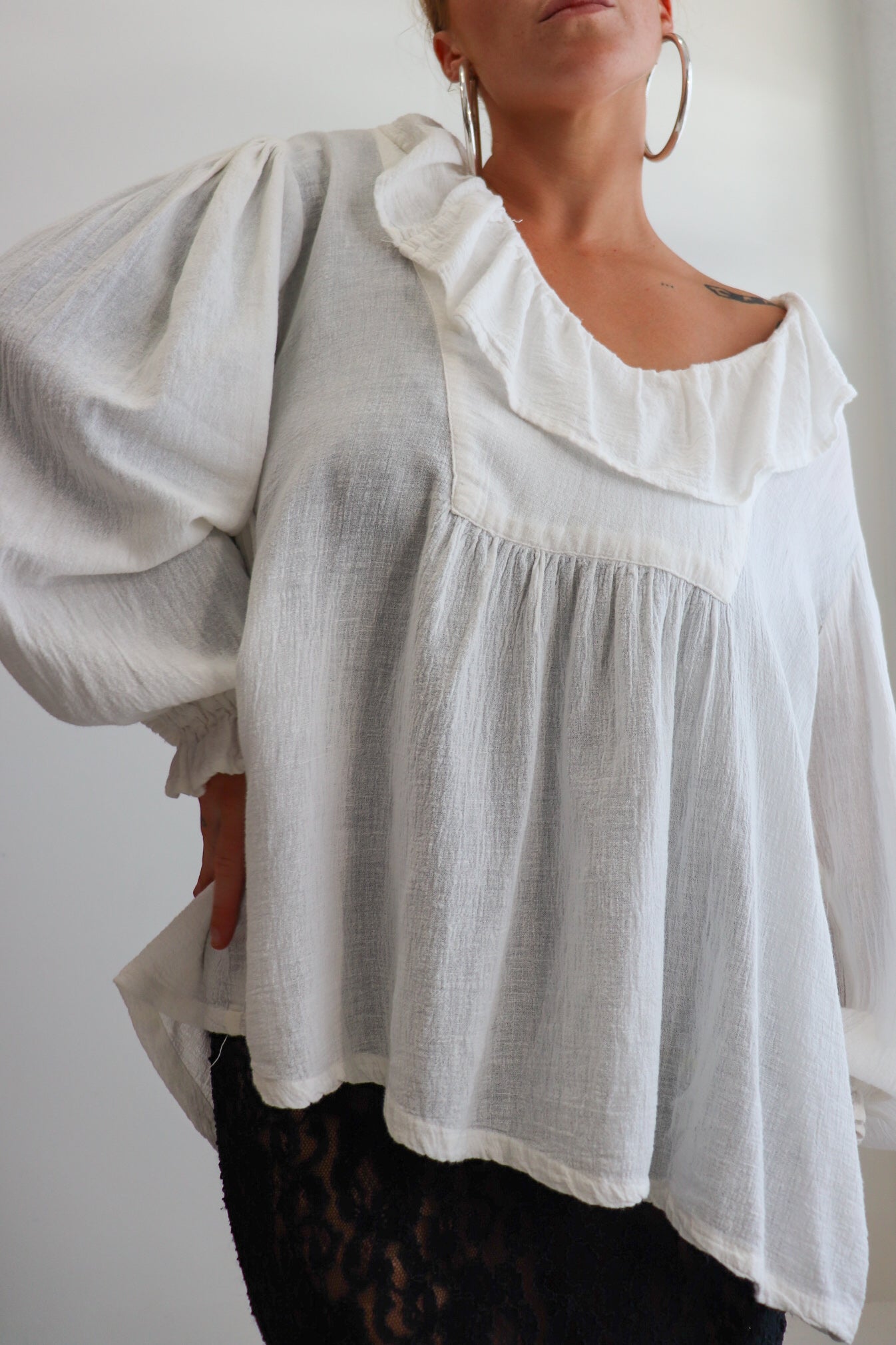 Dramatic Cotton Prairie Blouse