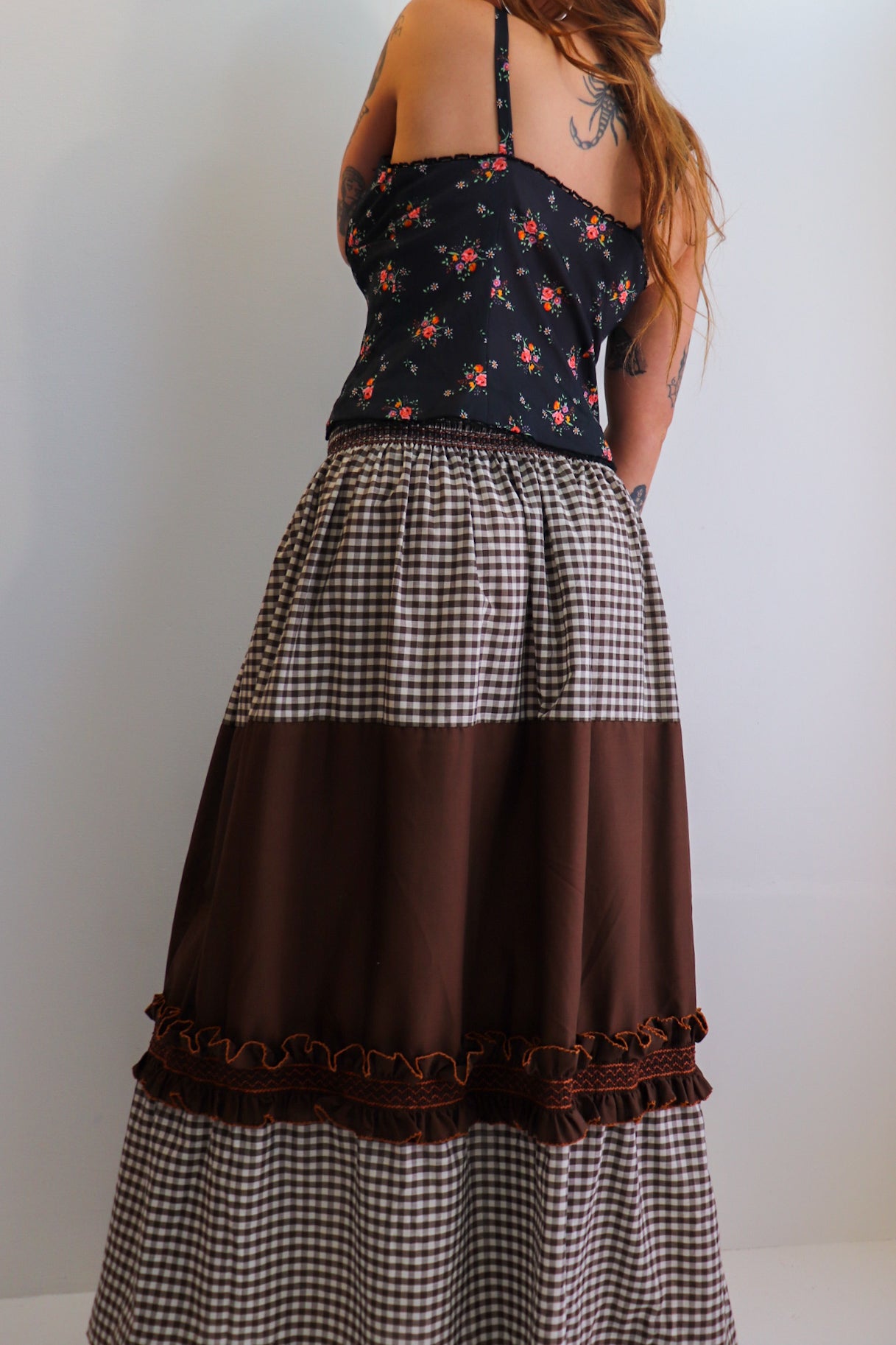 Brown Toned Prairie Maxi Skirt