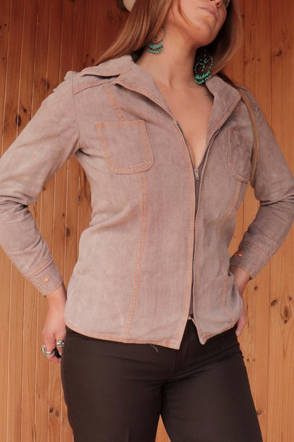 Thrashed Denim Embroidered Jacket