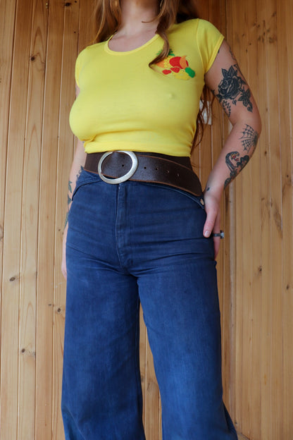 70s Bright Yellow Fruit Tee