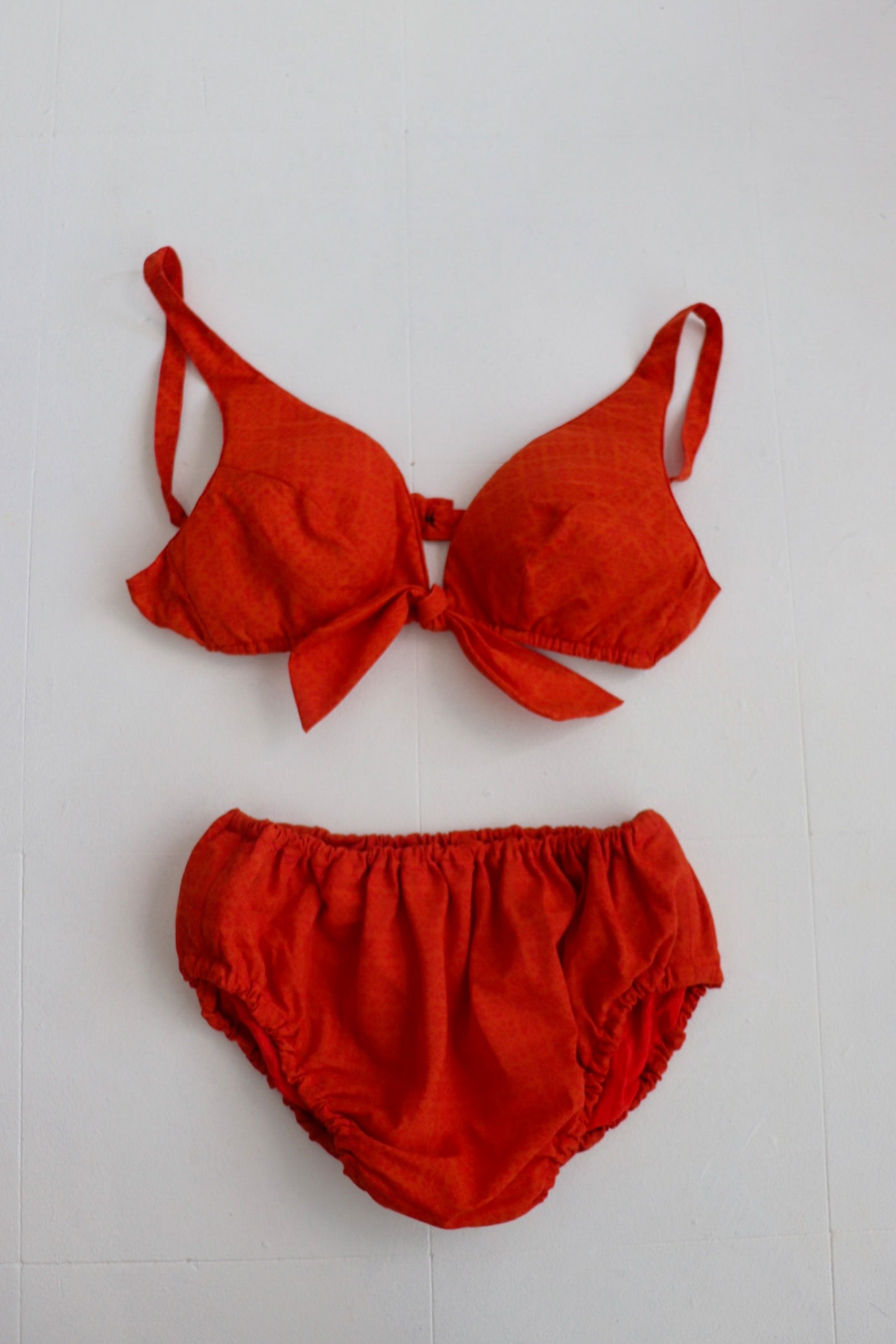 Orange Patterned Dolls Bikini Set