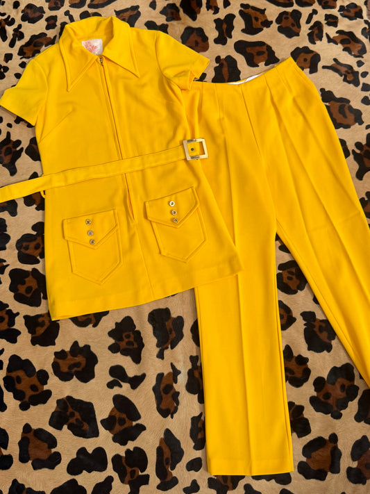 60s Yellow Two Piece Set