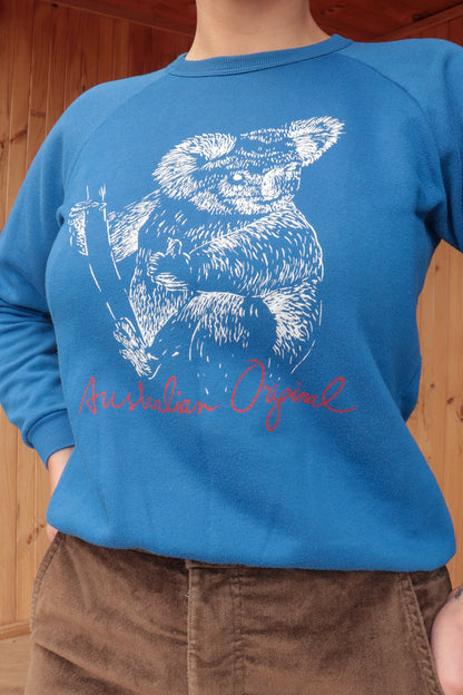 70s Blue Koala Pullover