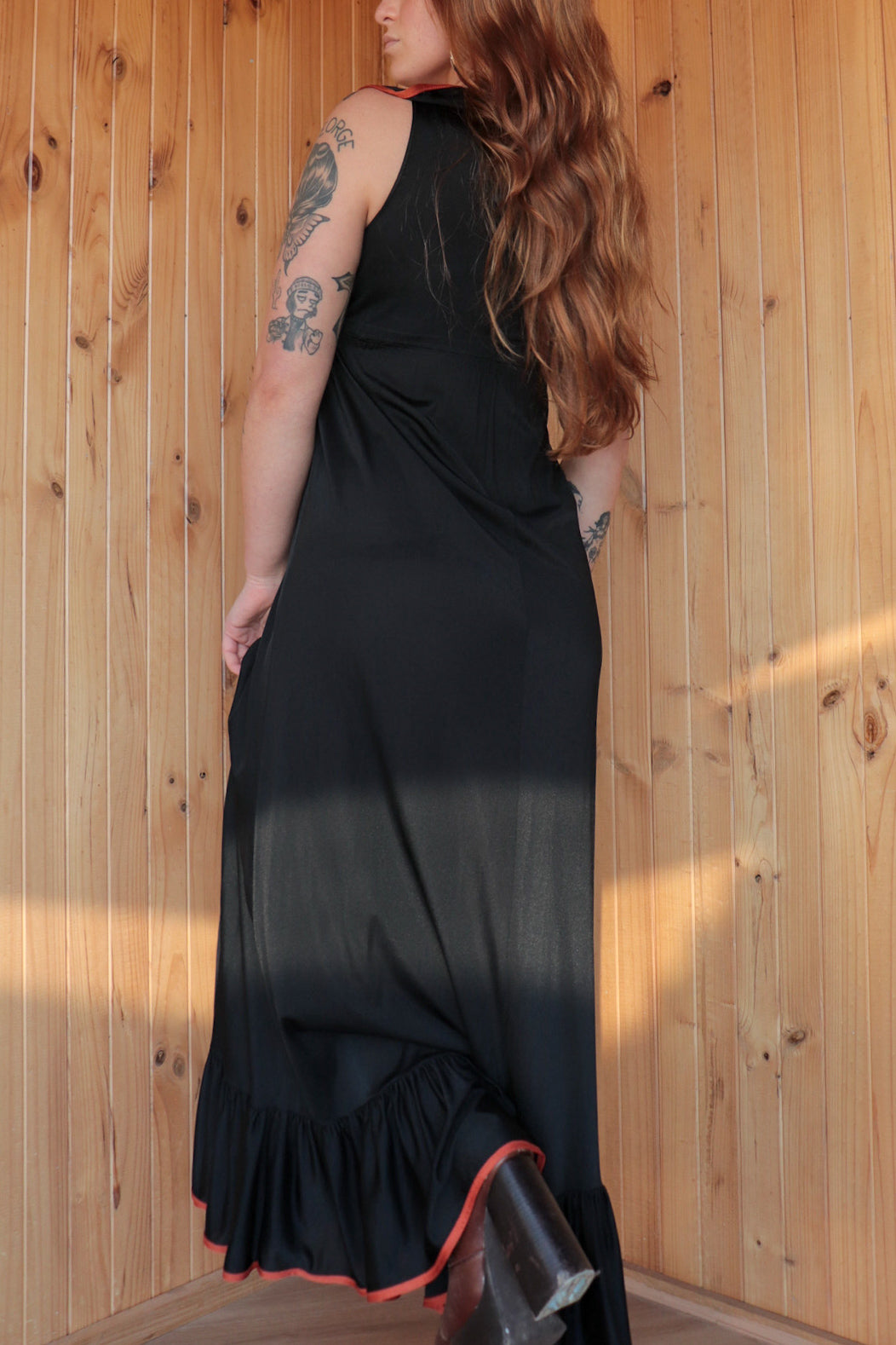 Black Frilly Maxi Dress