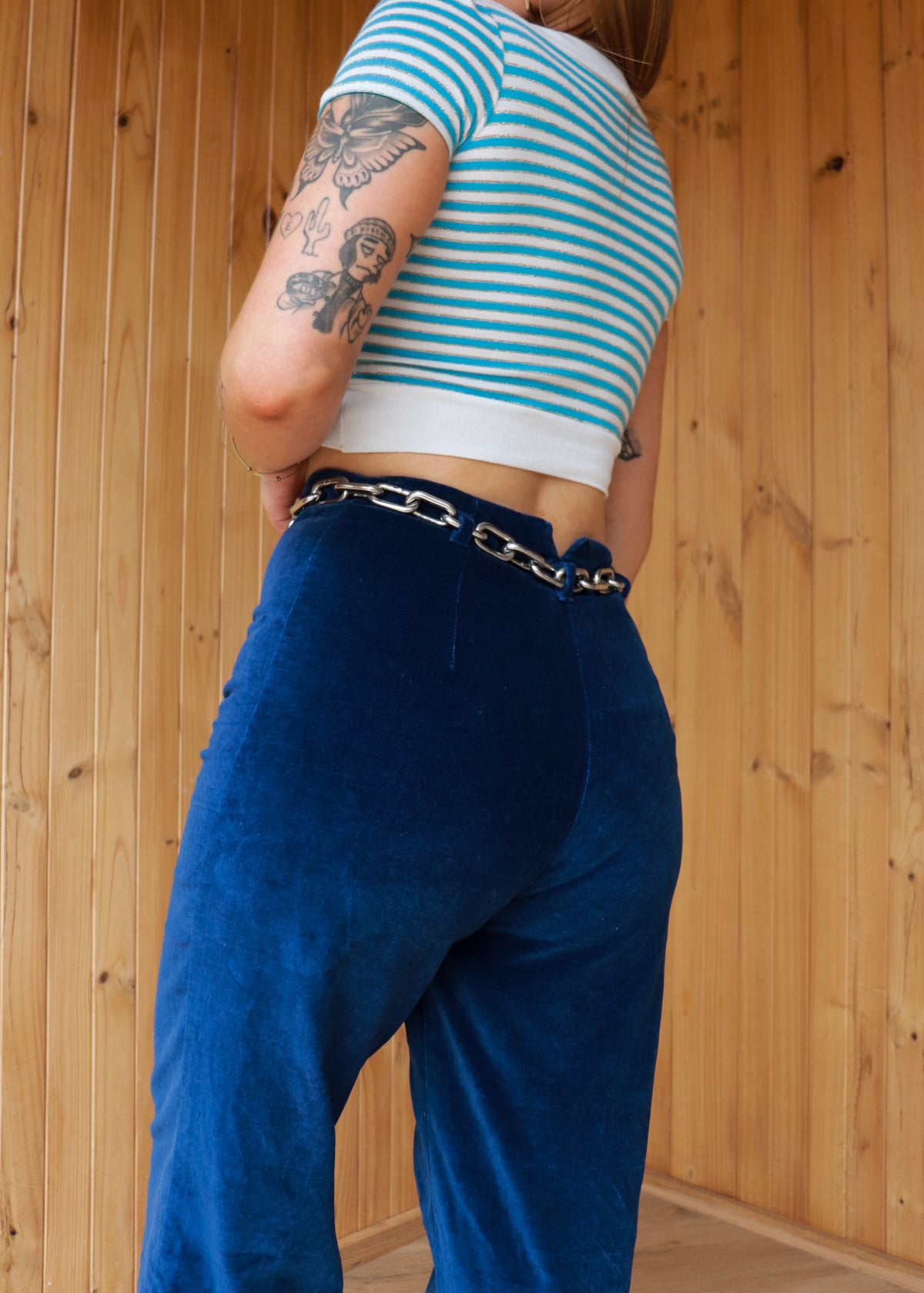 Blue Stripe Crop