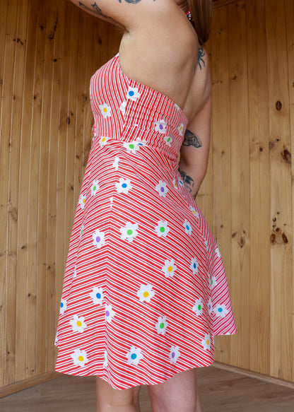 Red Floral Halter Mini