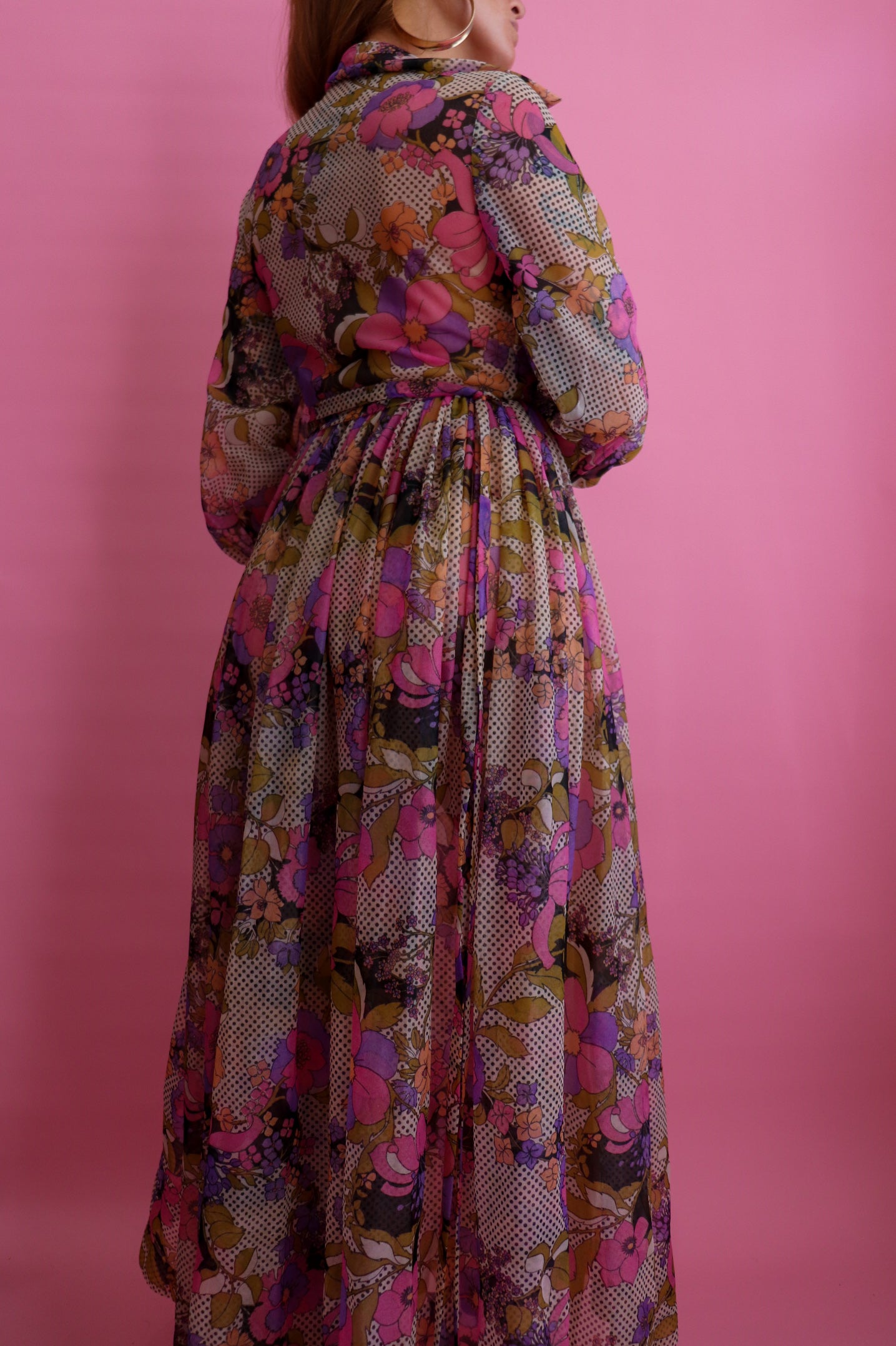 60s Sheer Floral Prairie