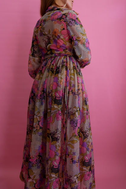 60s Sheer Floral Prairie