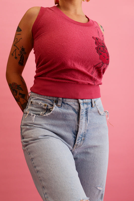 Terry Toweling Rose Tank