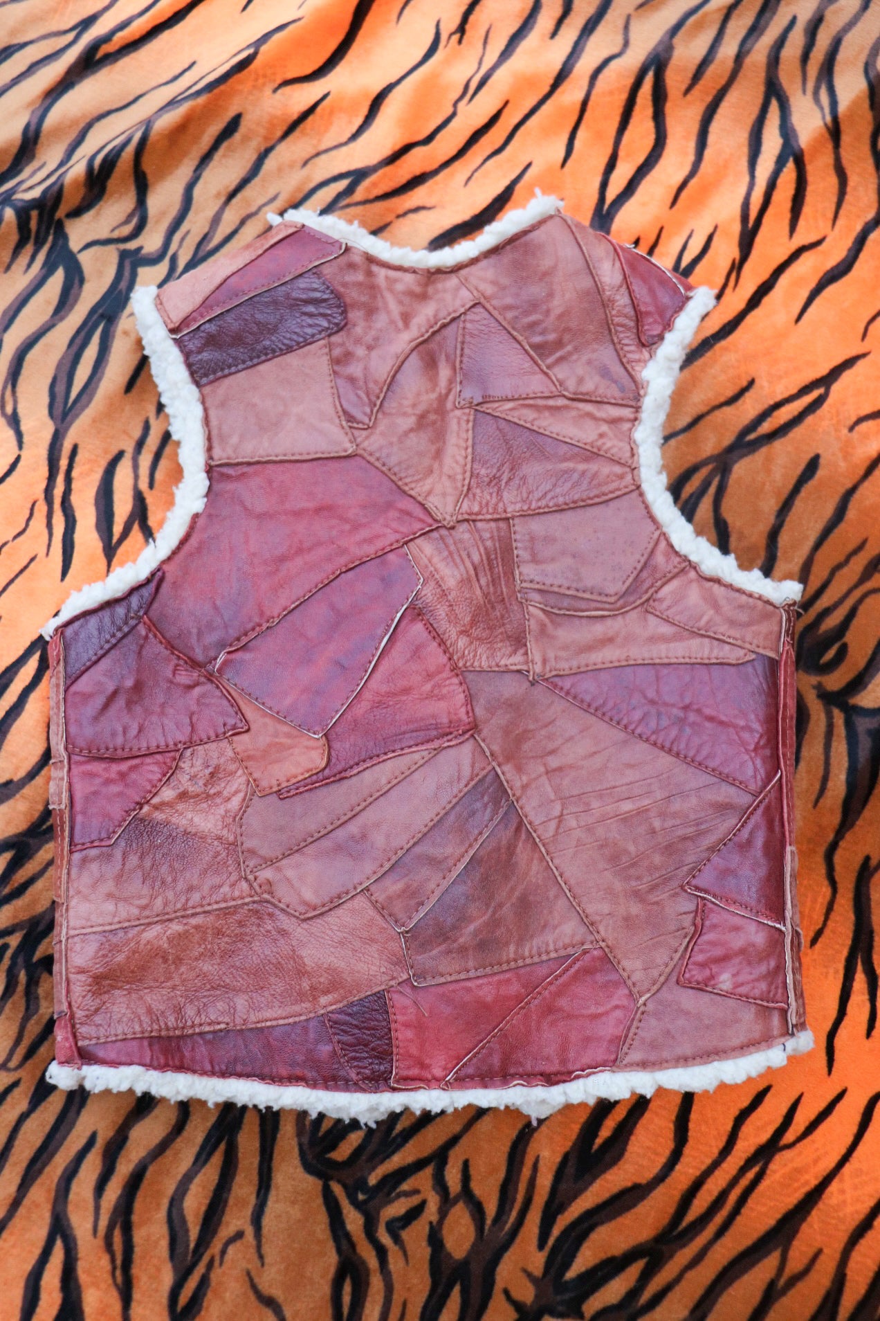 70s Kids Patchwork Leather Vest
