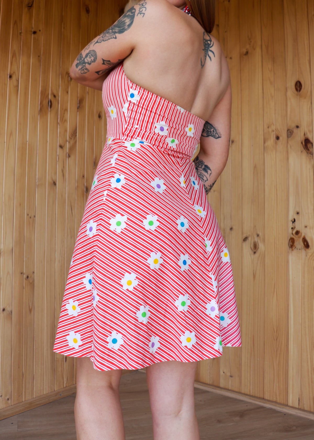 Red Floral Halter Mini