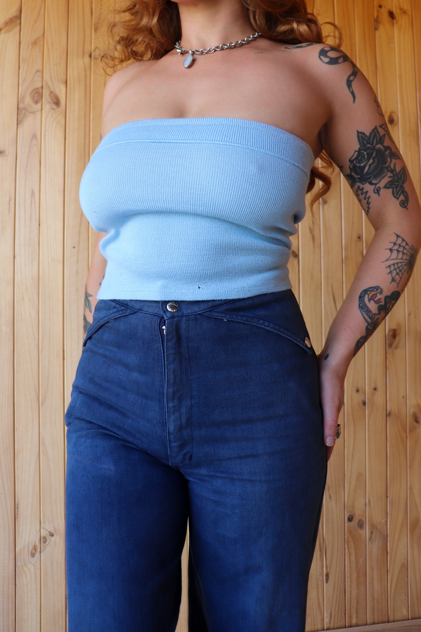 Baby Blue Knit Boob Tube