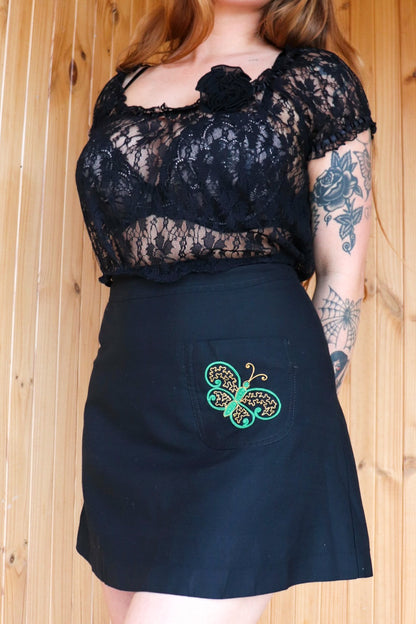 1970s Butterfly Mini Skirt