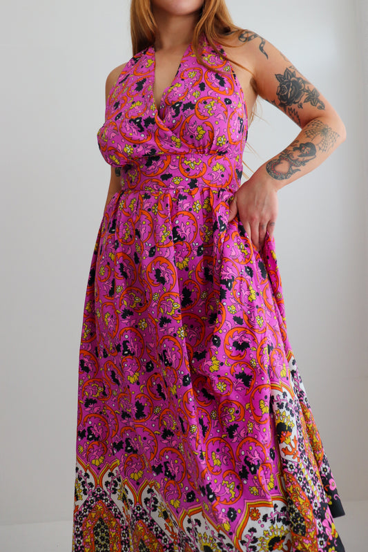 70s Handmade Halter Maxi