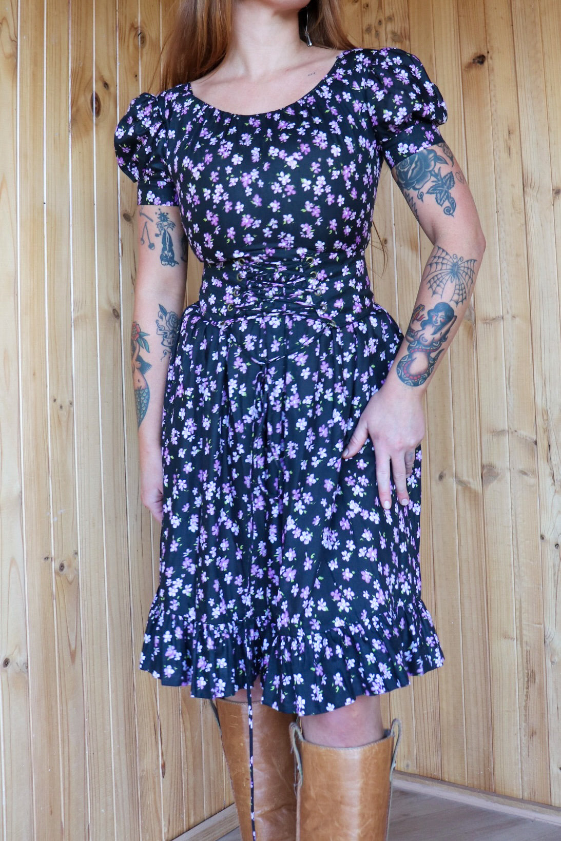 80s Floral Corset Gothic Prairie