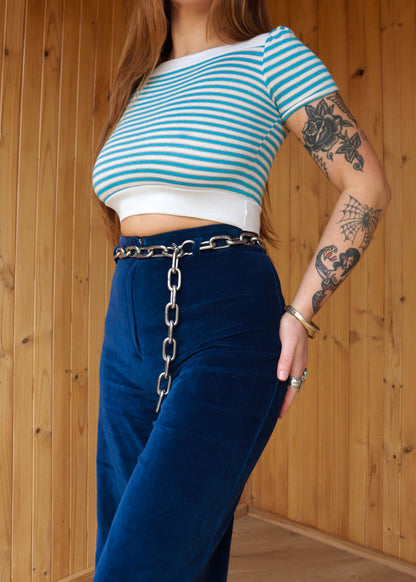 Blue Stripe Crop