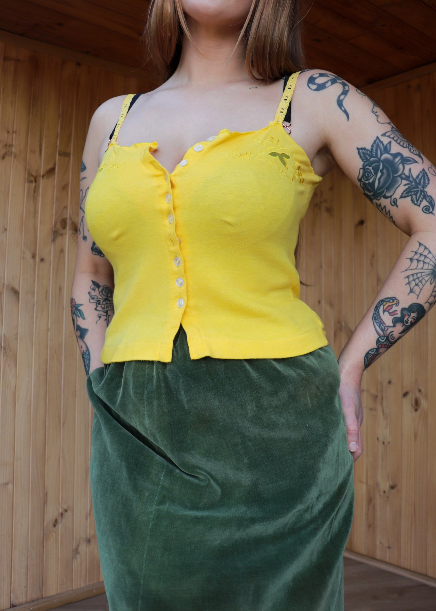 Button Up Sunflower Tank