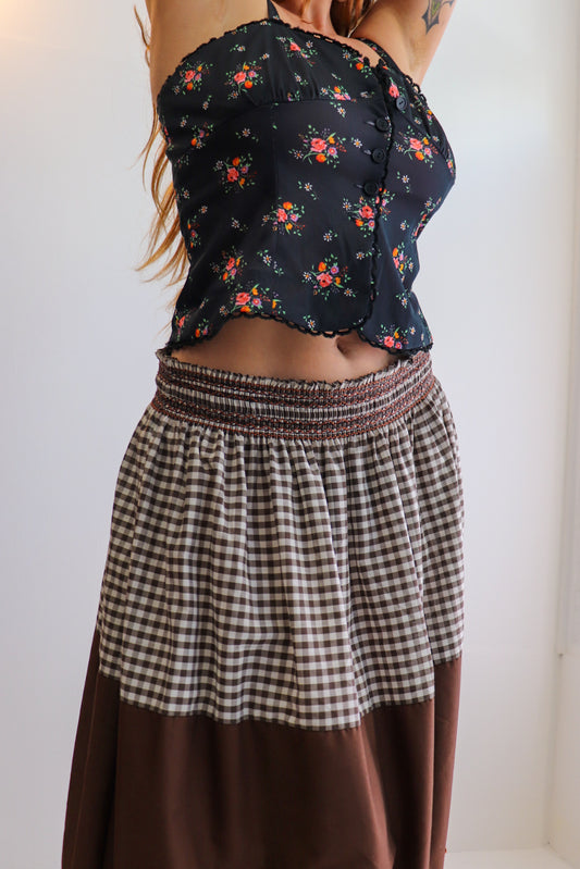 Brown Toned Prairie Maxi Skirt