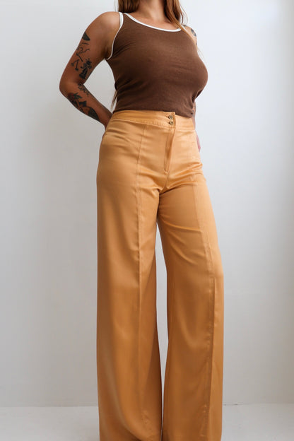 70s Satin High Waisted Flares