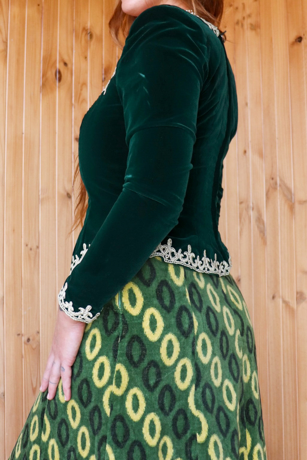 Velvet Green Medieval Bustier Top