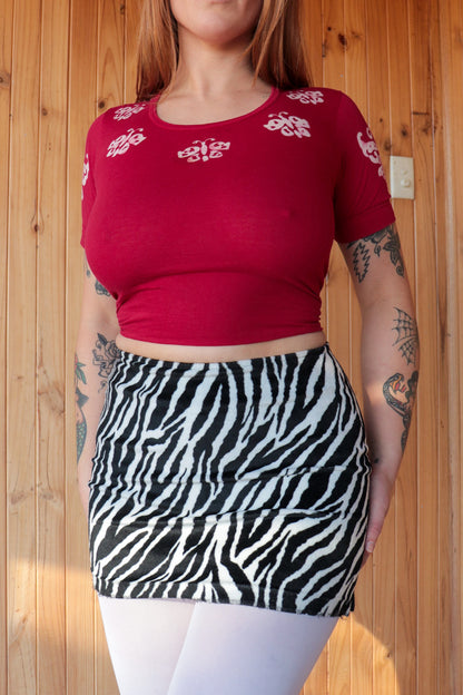 90s Zebra Mini Skirt