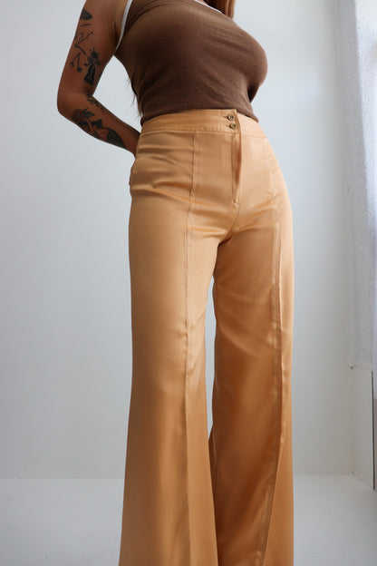 70s Satin High Waisted Flares