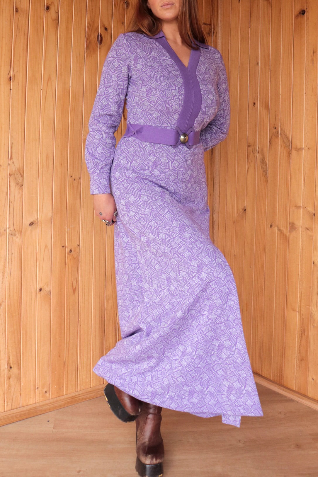 70s Purple Maxi Dress