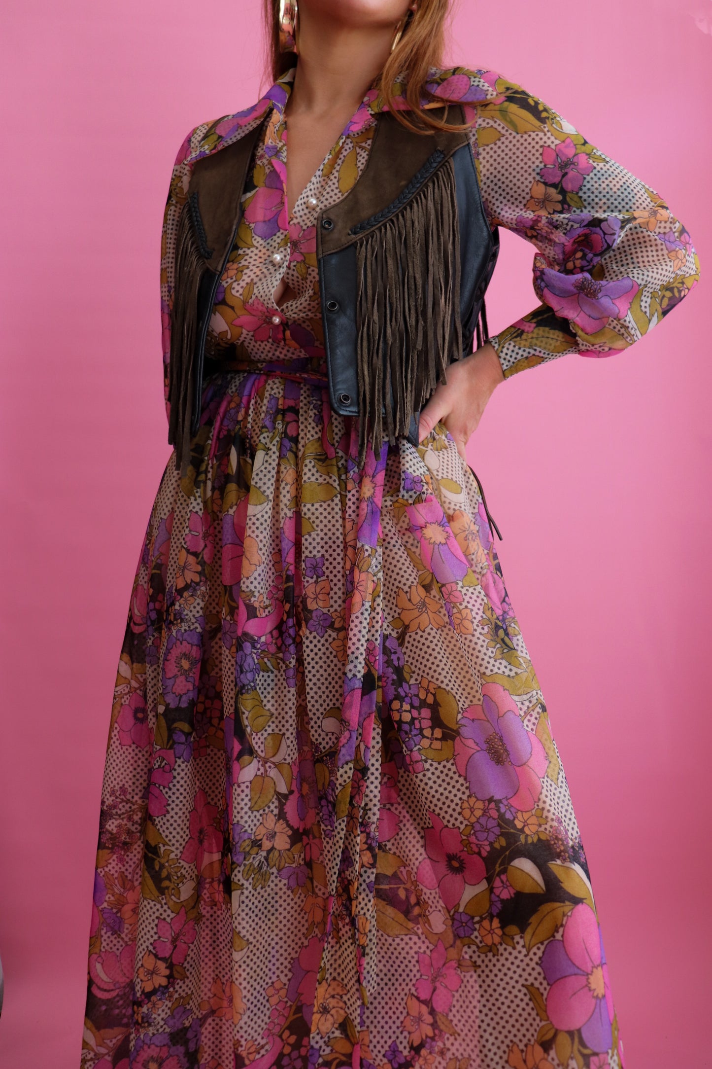 60s Sheer Floral Prairie