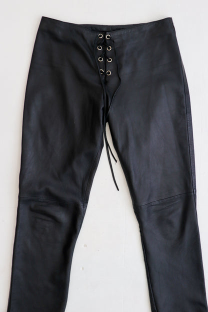 Leather Corset Boot Cut Pants