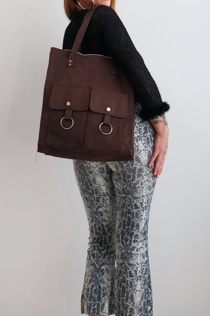 70s Brown Square Bag