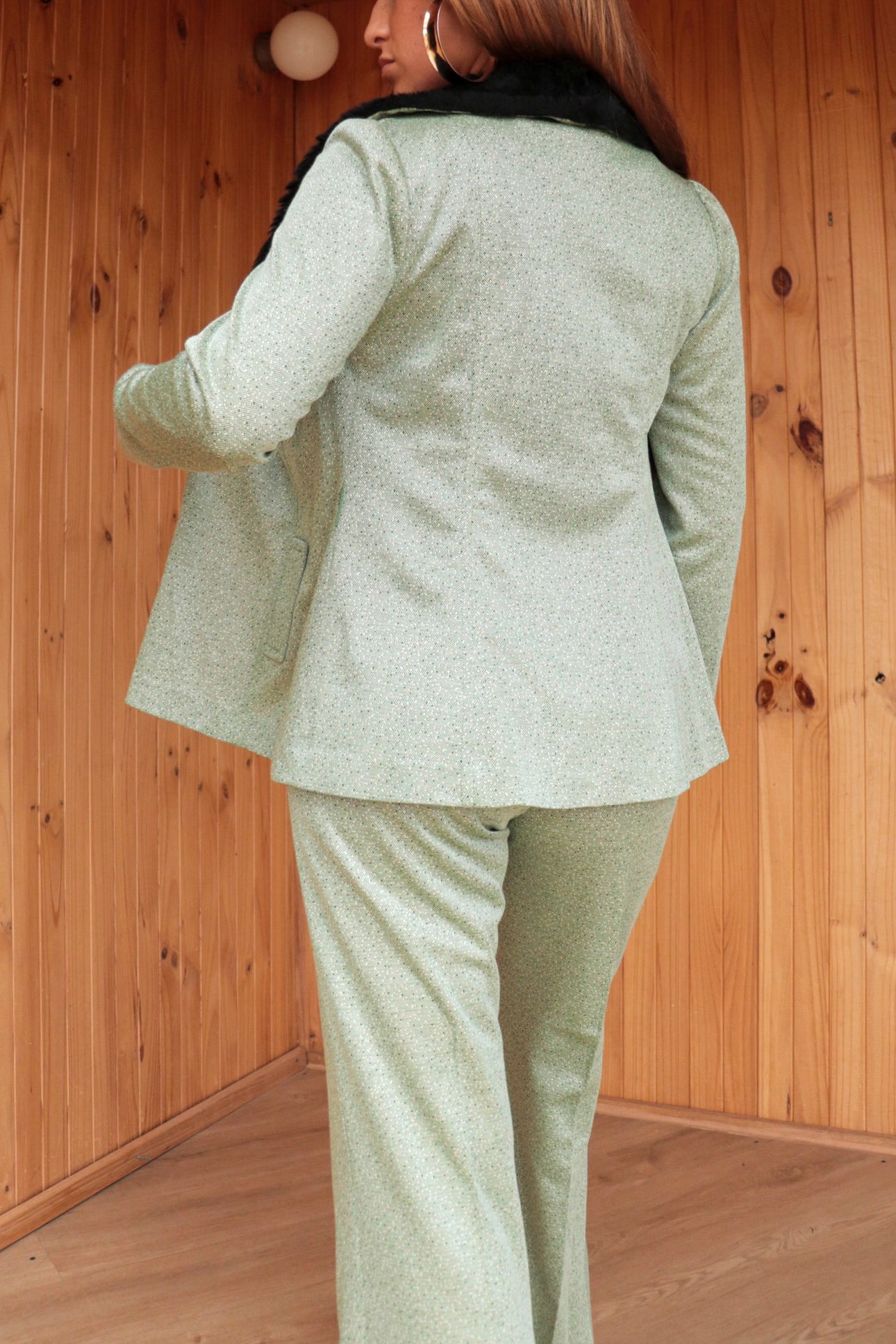 Faux Fur Flared Suit