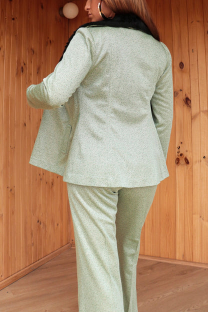Faux Fur Flared Suit