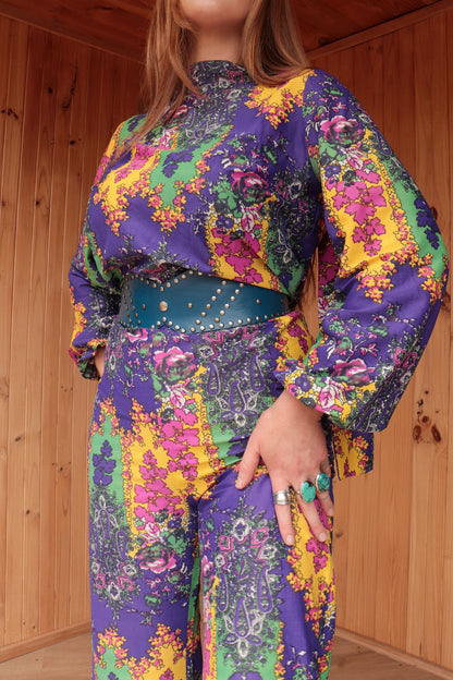 60s Psychedelic Two Piece Flared Set