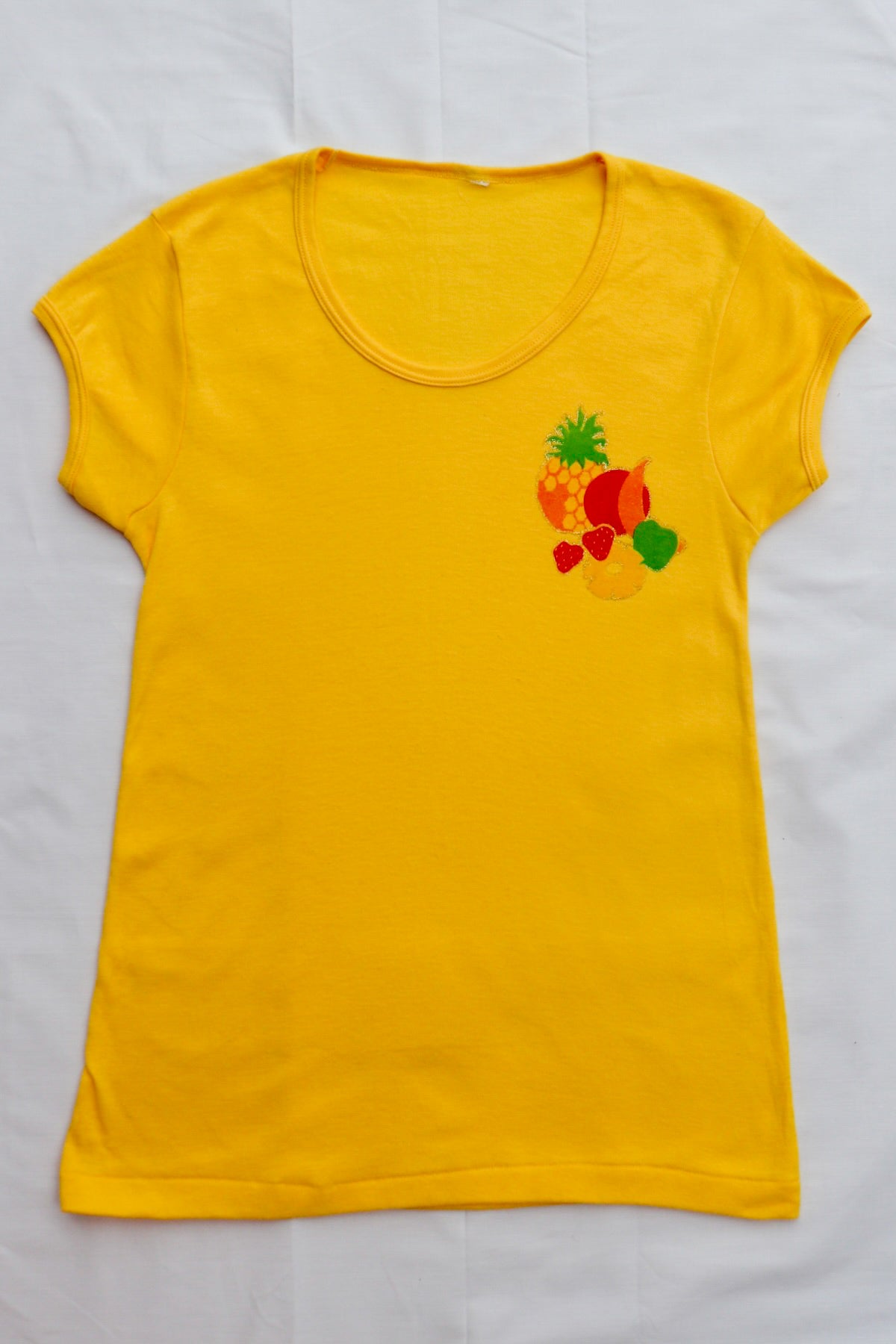 70s Bright Yellow Fruit Tee