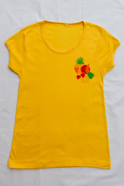 70s Bright Yellow Fruit Tee